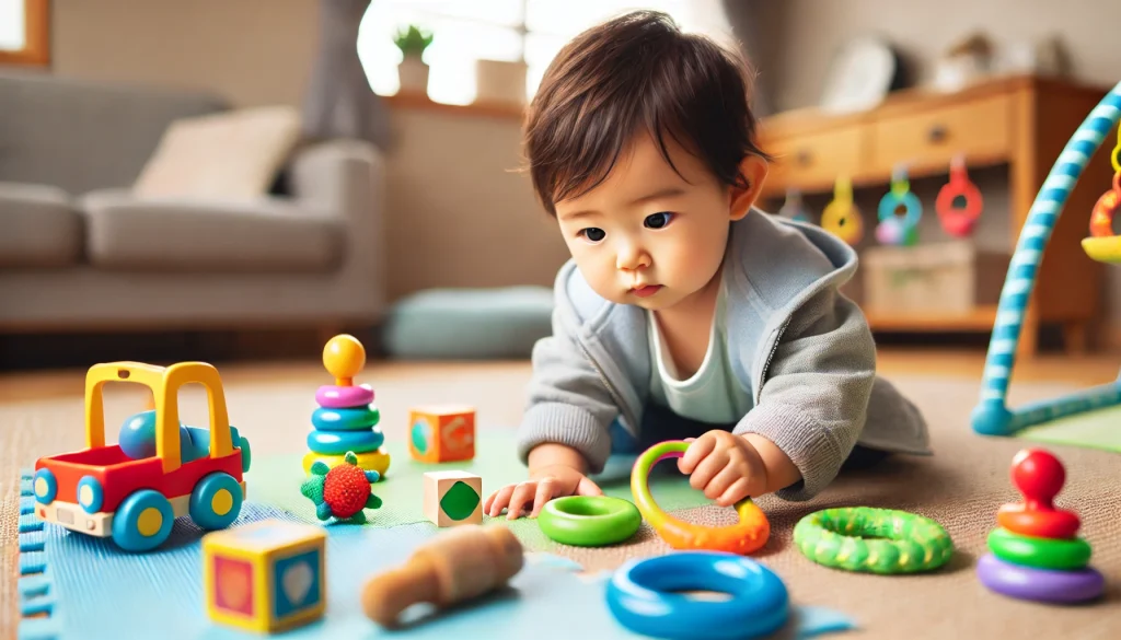 おもちゃで遊んでいいある子供